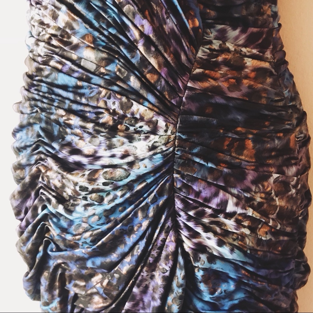 Cache Animal Print Ruched Wiggle Dress - Picture 3 of 7